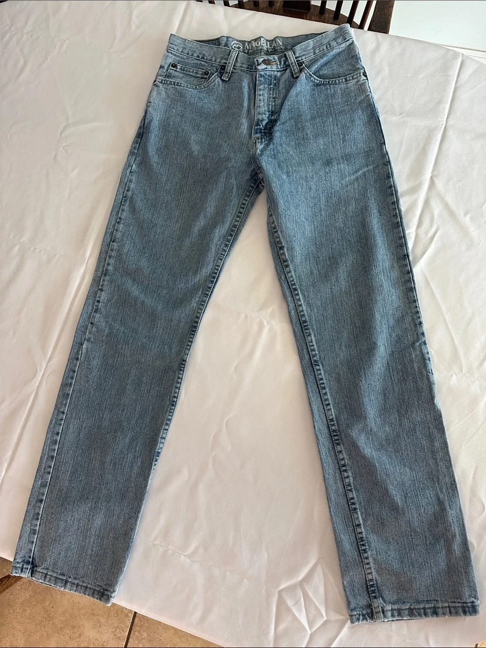 Magellan Outdoors Men’s Light Blue Straight Jeans - Classic Denim